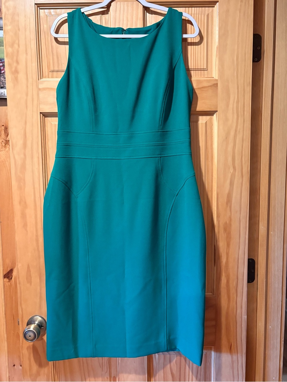 Kasper sleeveless sheath dress teal green women’s size 16